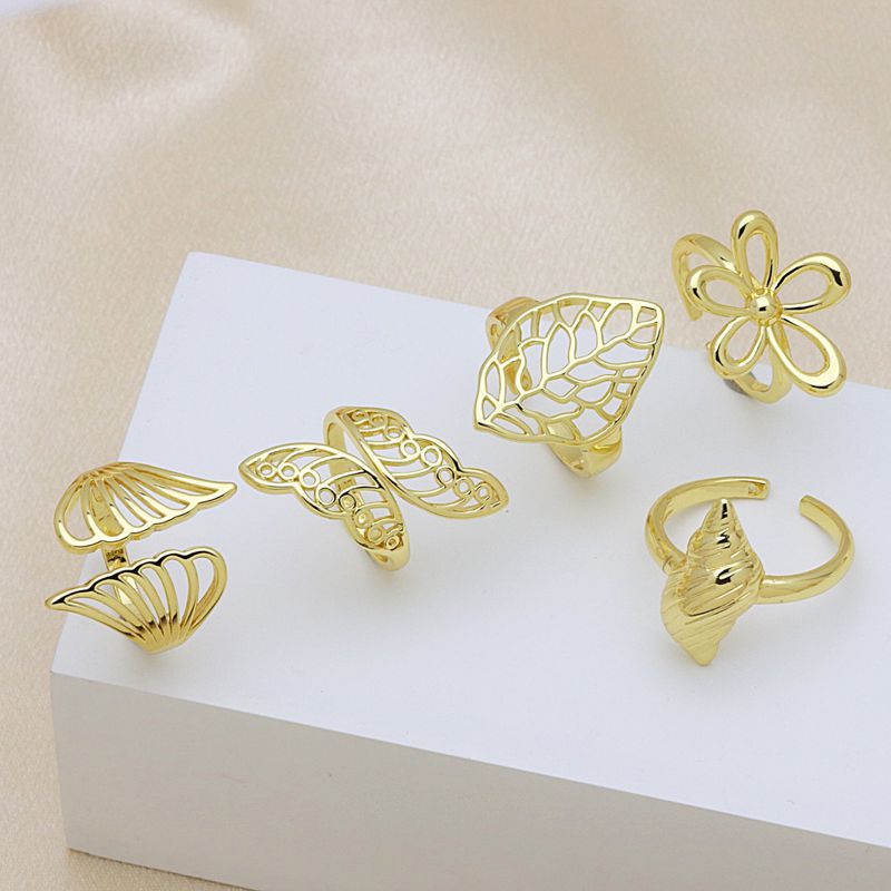 Ring 1 Gold-plated Copper Hollow Geometric Ring