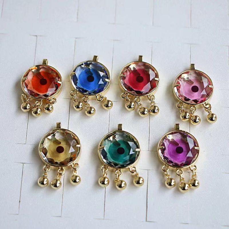 Colgante De Ojo Redondo De Cristal (sin Cadena)