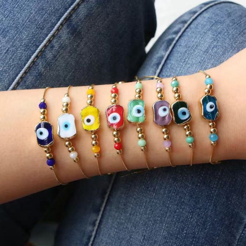 Pulsera De Ojo De Cristal De Cobre