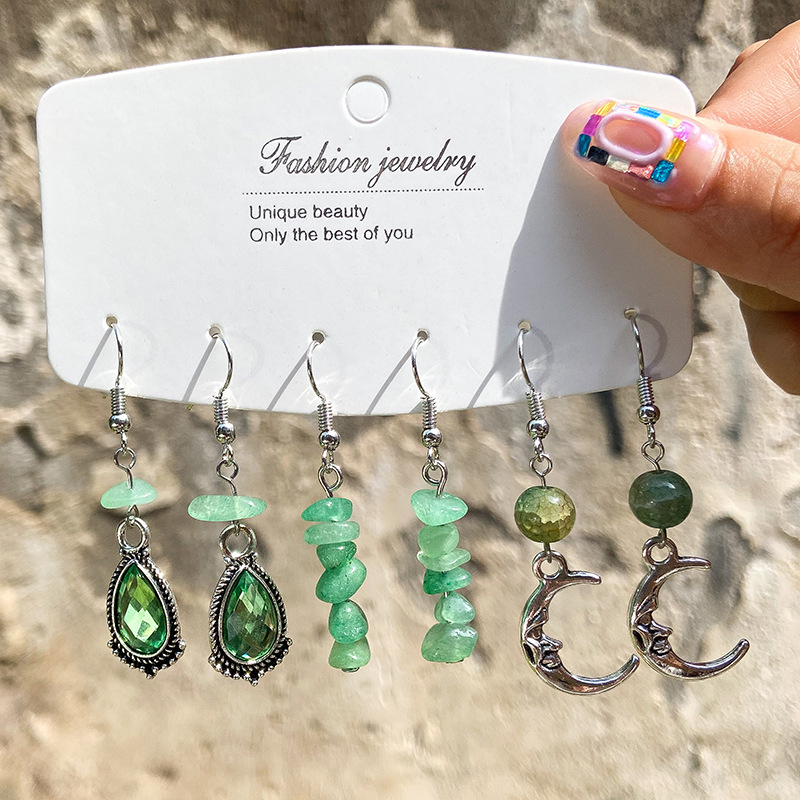 Juego De Pendientes Con Cuentas De Resina Turquesa