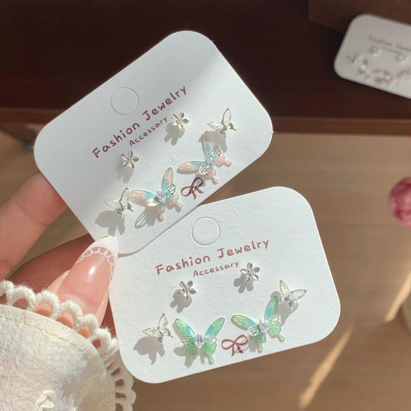Juego De Pendientes De Mariposa Hueca De Aleación