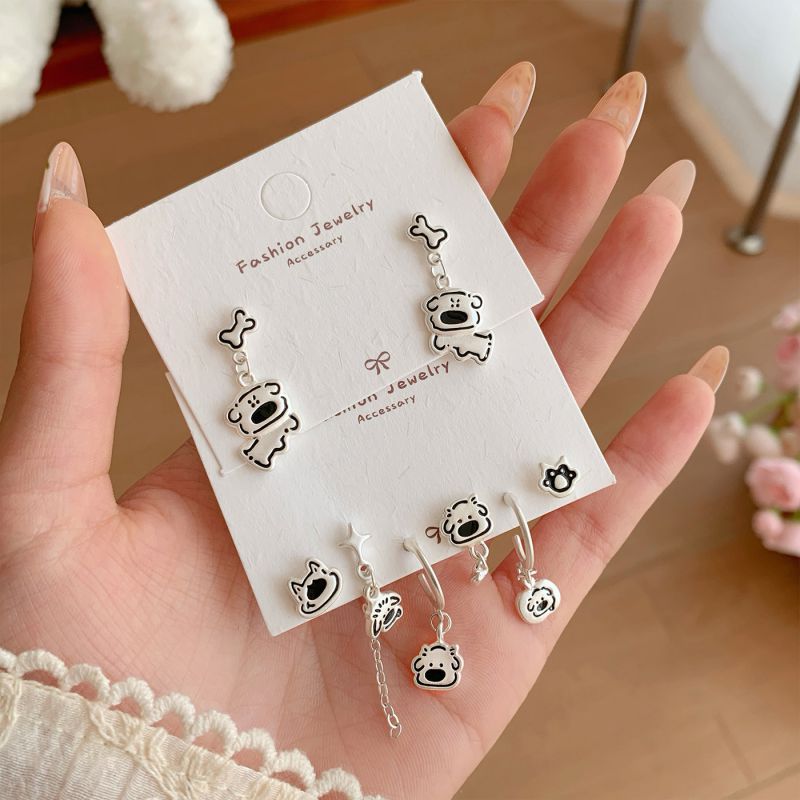 Juego De Pendientes De Cachorro Alloy Line