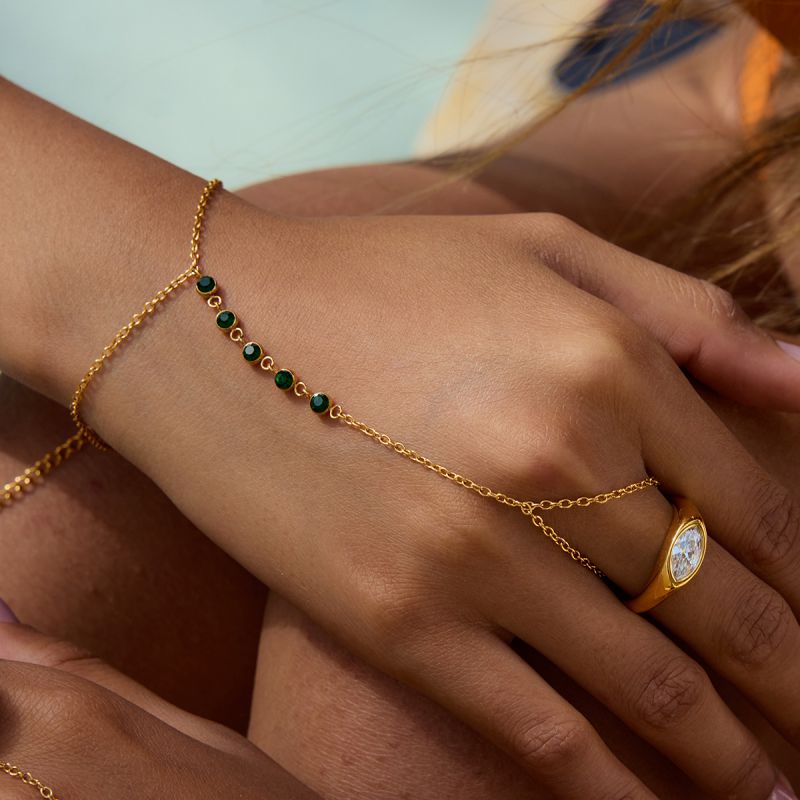 Pulsera De Acero Inoxidable Con Diamantes Para Los Dedos
