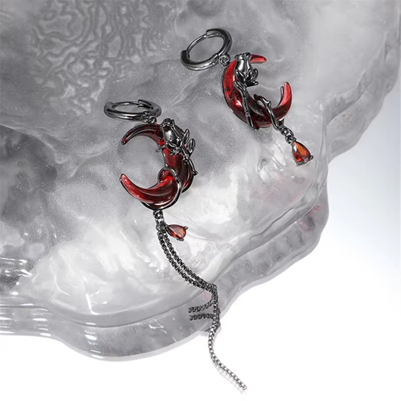 Pendientes De Aro De Luna De Metal