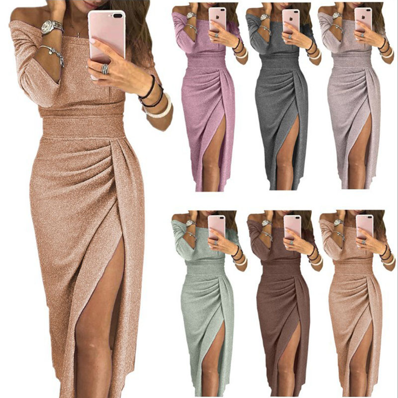 Vestido Plisado De Algodón Con Hombros Descubiertos