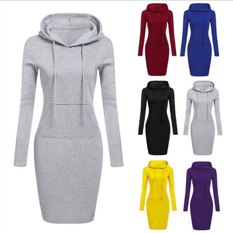 Pink Hooded Sweatshirt With Knee-length Skirt
