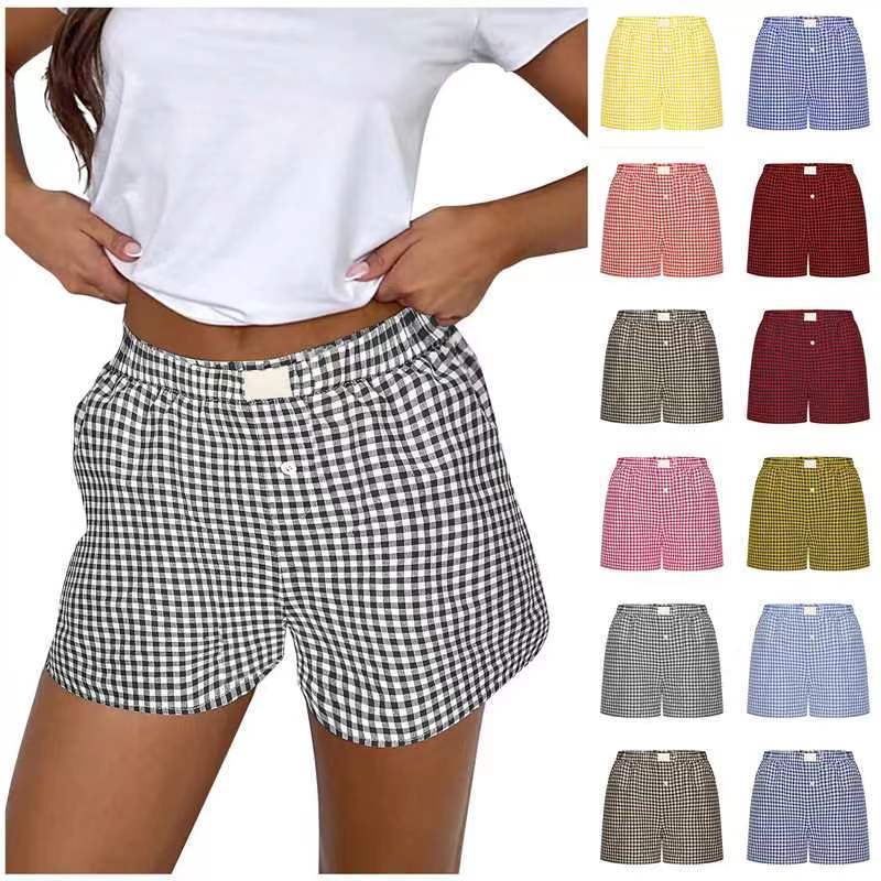 Pantalones Cortos De Cuadros De Licra