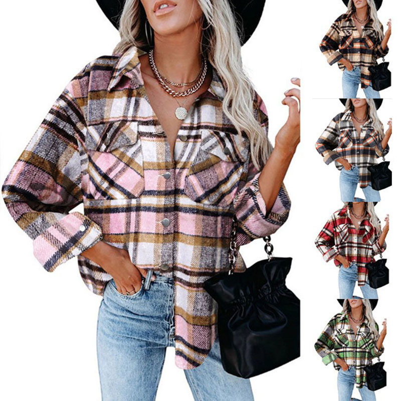 Chaqueta De Algodón Con Solapa A Cuadros