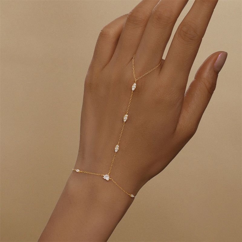 Gold Silver Diamond Heart Bracelet