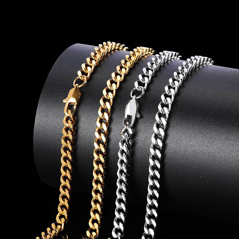 Pulsera De Acero Inoxidable Con Cadena Geométrica Para Hombre