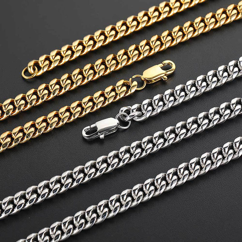 Collar De Cadena Geométrica De Acero Inoxidable Para Hombre