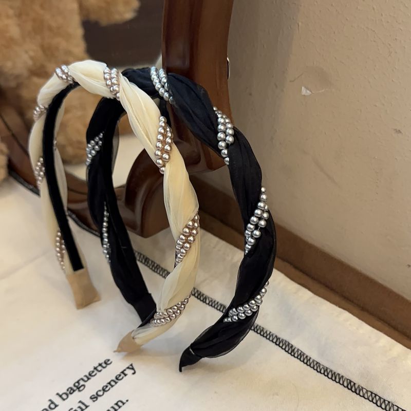 Diadema Trenzada Con Perlas