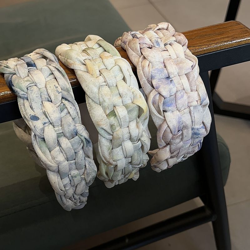 Diadema De Ala Ancha Trenzada De Tela