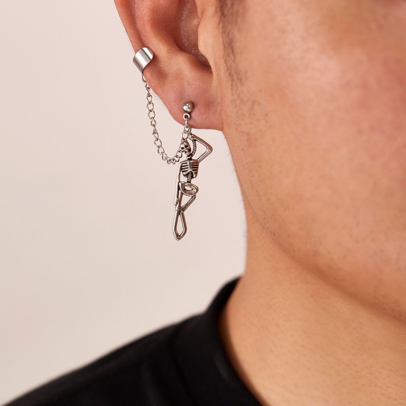 Steel Earrings Stainless Steel Skull Earrings For Men