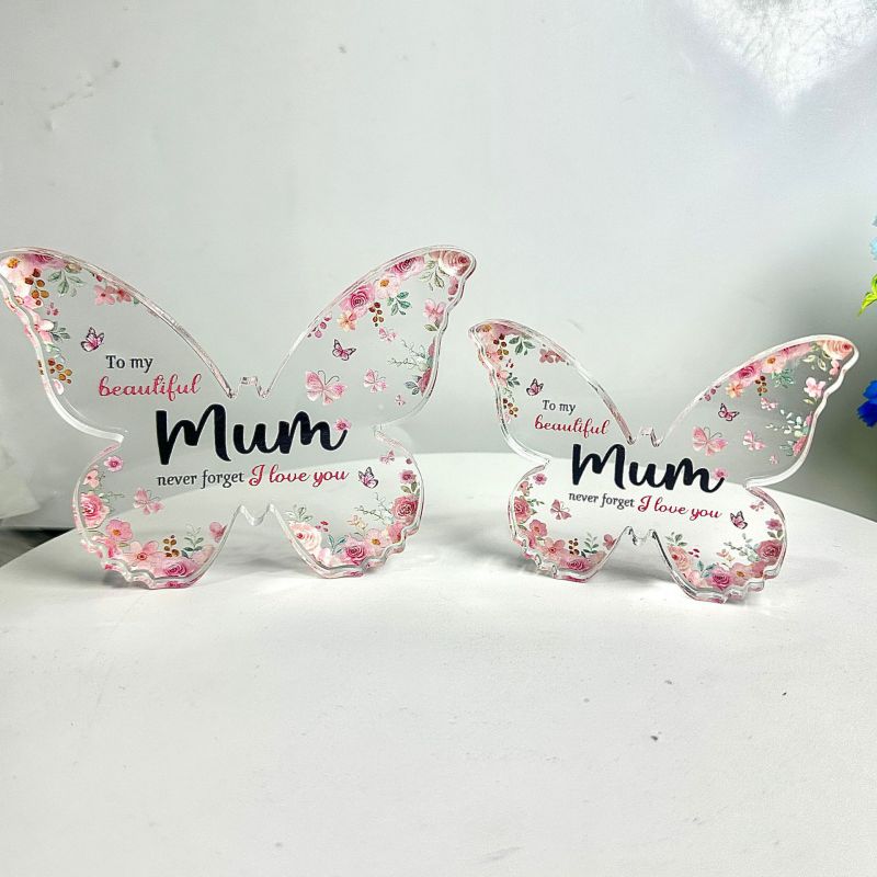 Butterfly 12.7*9.5*1.5 H119 Acrylic Butterfly English Mother's Day Ornaments