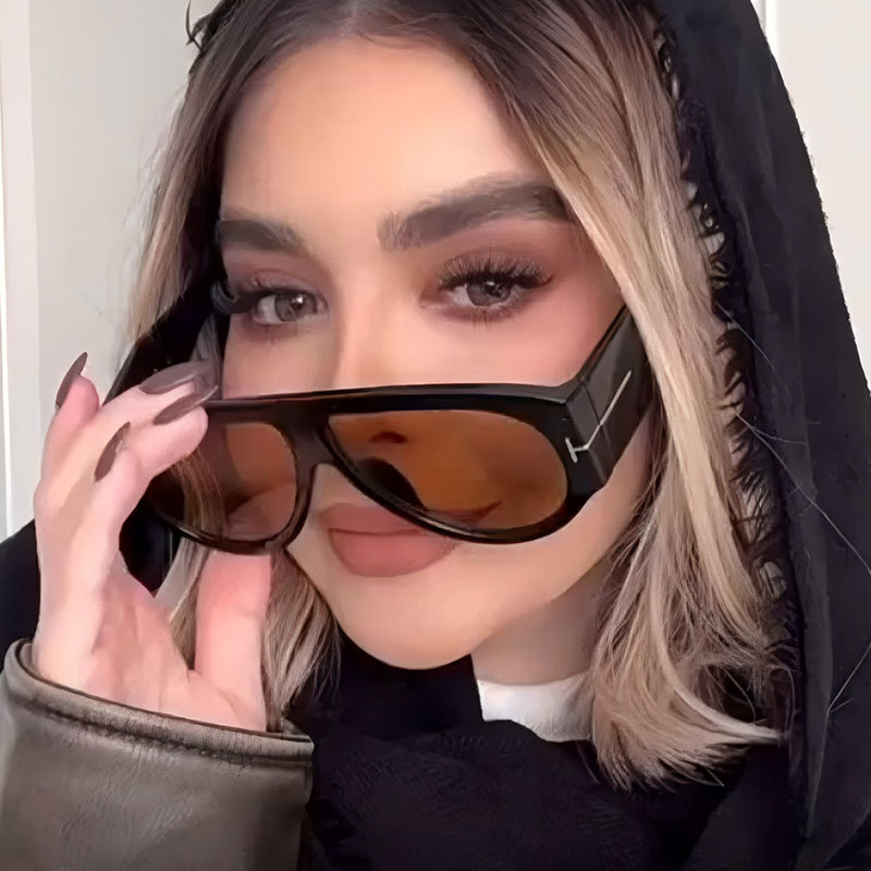 Black Frame Gray Film Ac Large Frame Sunglasses