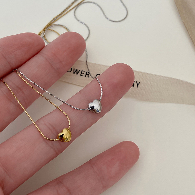 Collar De Acero De Titanio Con Corazón De Amor De Sexo Opuesto