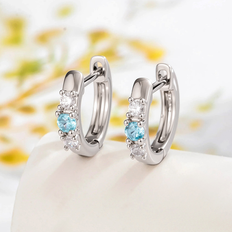 Pendientes Redondos De Metal Con Diamantes (individuales)