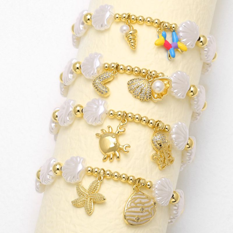 Pulsera Geométrica Con Forma De Pulpo Globo Y Perro Bañada En Cobre Y Oro
