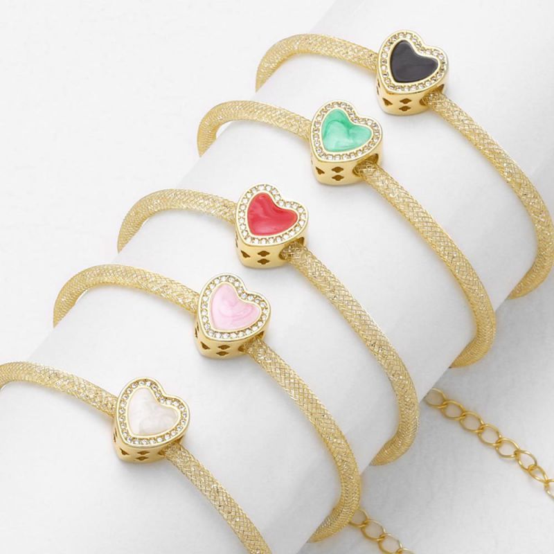 Pulsera De Corazón Con Gota De Aceite De Cobre