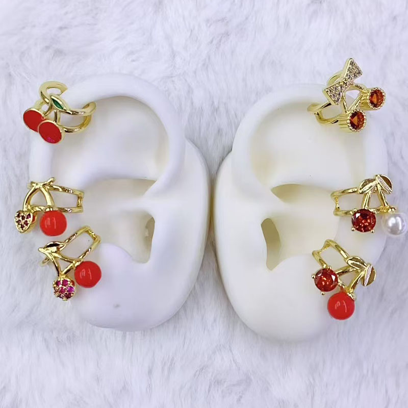 Clip Para Oreja De Cereza Bañado En Oro Y Cobre [individual]