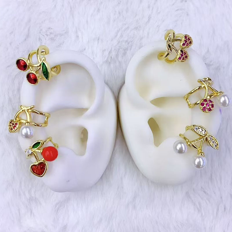 Clip Para Oreja De Cereza Bañado En Oro Y Cobre [individual]