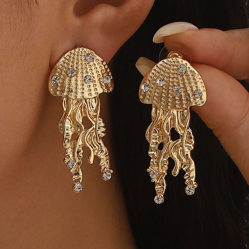 Pendientes De Medusa De Aleación De Diamantes
