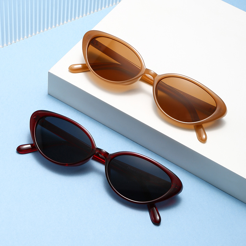 Tea Frame White Flat Cat-eye Small Frame Plain Glasses