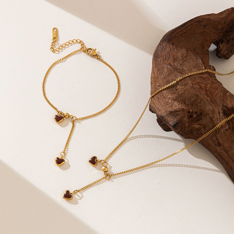 Collar De Corazón De Acero De Titanio