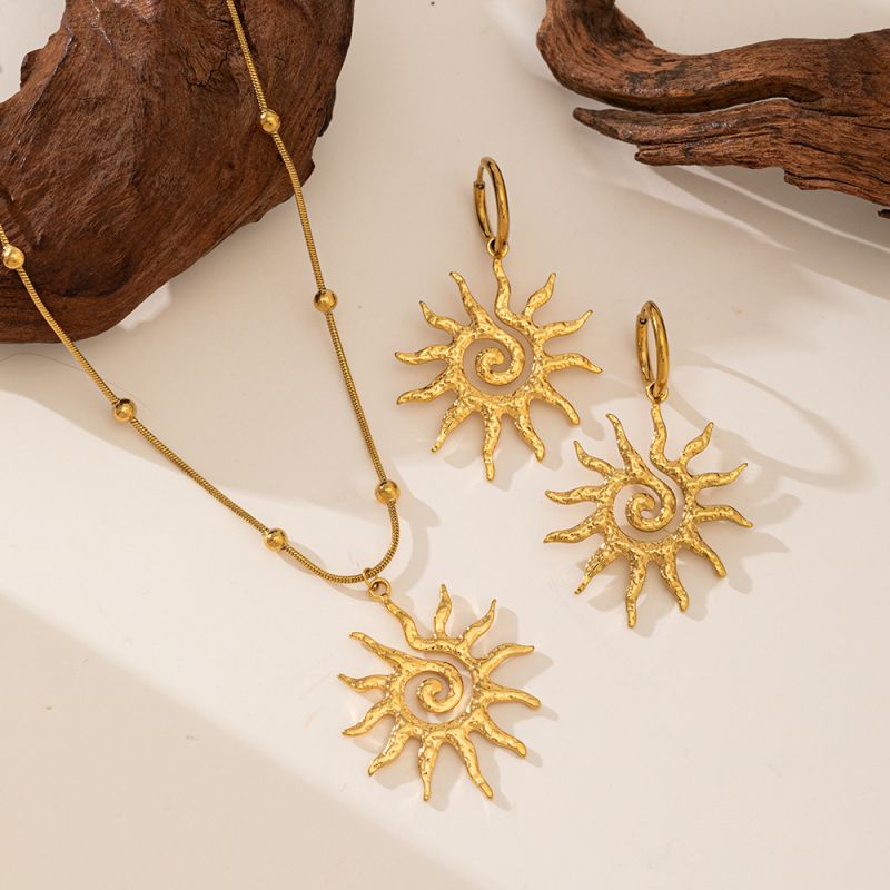 Collar De Sol En Espiral De Acero Inoxidable