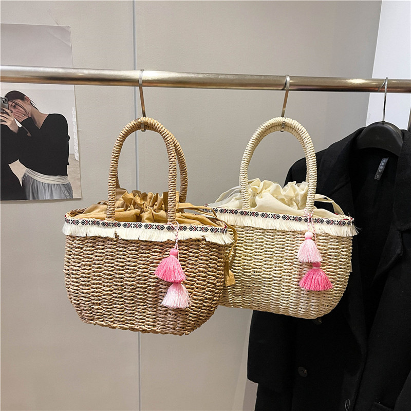 Bolsa De Paja Con Cordón