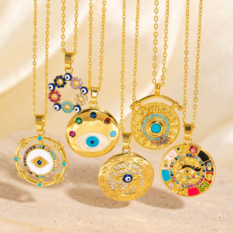 Collar De Ojos De Cobre Con Gotas De Aceite