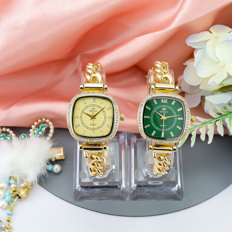 Reloj Cuadrado De Aleación De Diamantes