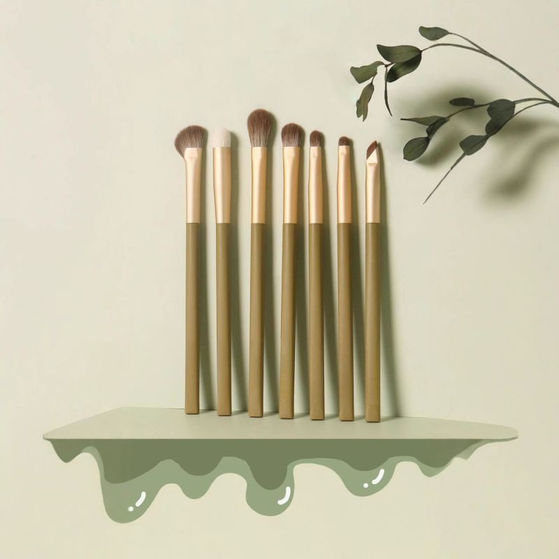 [luxury Morandi Green] 7-piece Makeup Brush Set + Morandi Green Bag Makeup Brush Set