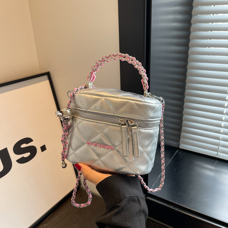 Black Model 2 Pu Diamond Embroidery Crossbody Bag