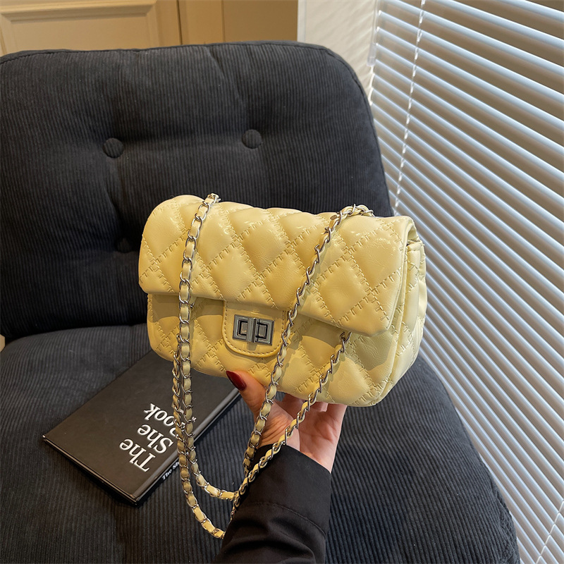 Off White Diamond Lock Crossbody Bag