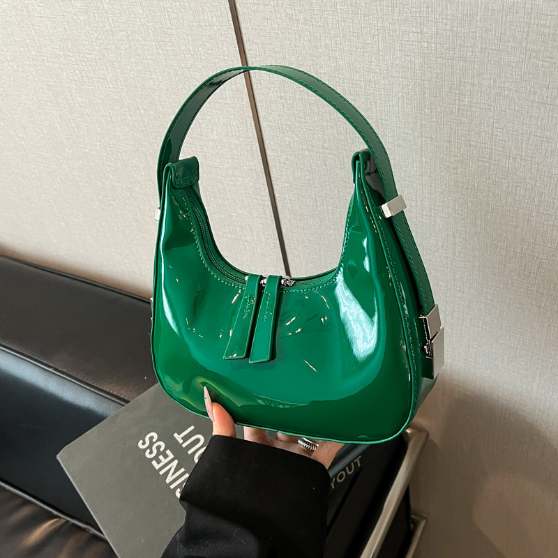 Black Pu Large Capacity Handbag
