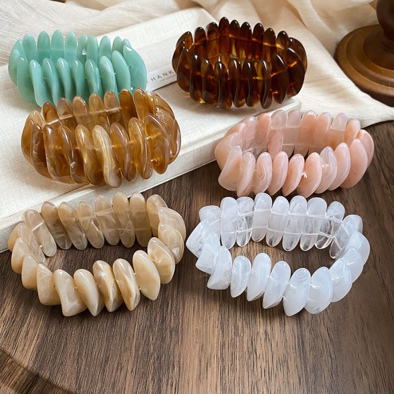 Pulsera De Acrílico De Medio Círculo Retorcido