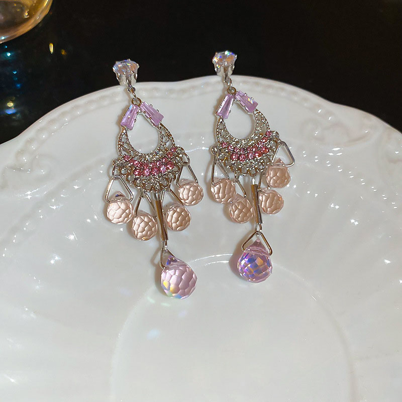 Pendientes Colgantes De Diamantes De Metal