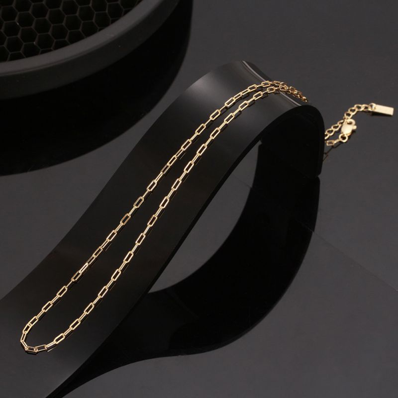 Platinum Length 55+5 Silver Geometric Chain Necklace