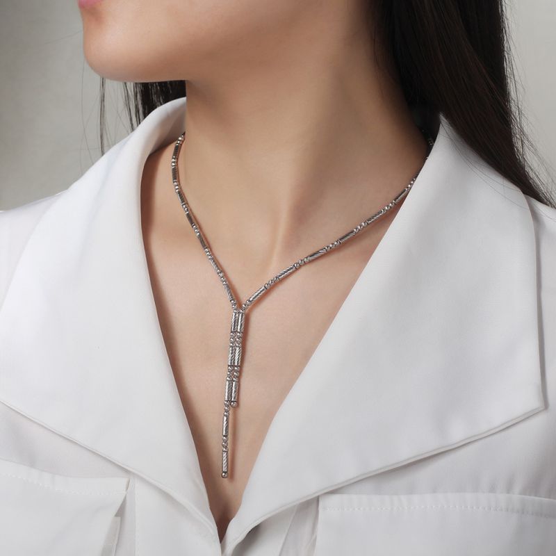 55cm 3mm 14k Gold & Platinum Electroplating Silver Magnetic Necklace