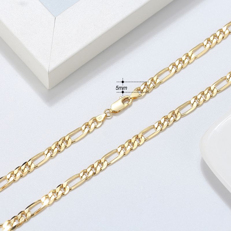 Platinum Length 60cm Silver Geometric Chain Necklace