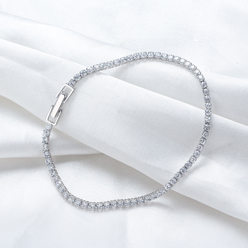 Platinum 2.0 Zircon Bracelet Length:16.5cm Silver And Diamond Claw Chain Bracelet