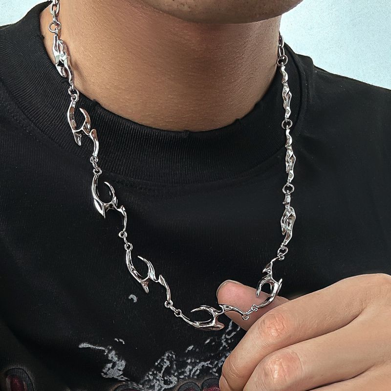 Collar Irregular De Acero De Titanio Para Hombre