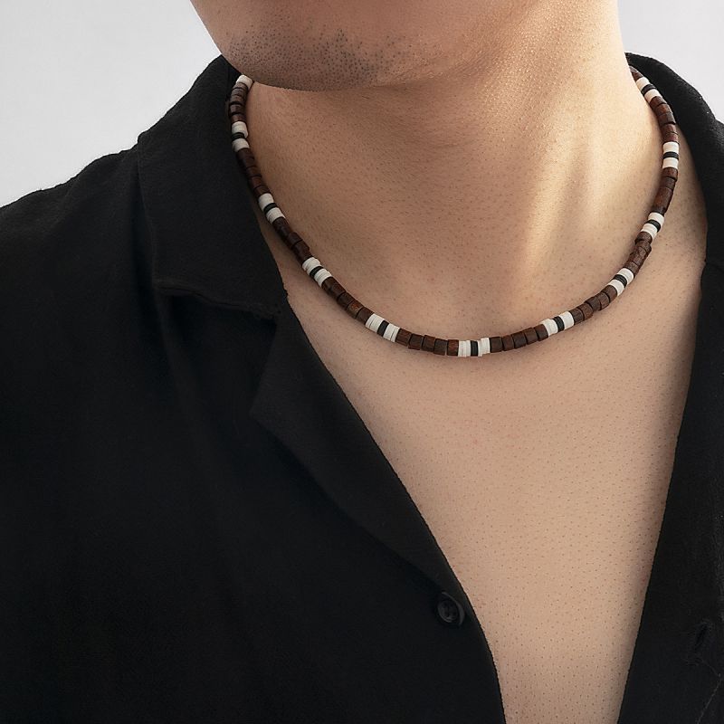 Collar De Cuentas De Arcilla Polimérica Para Hombre