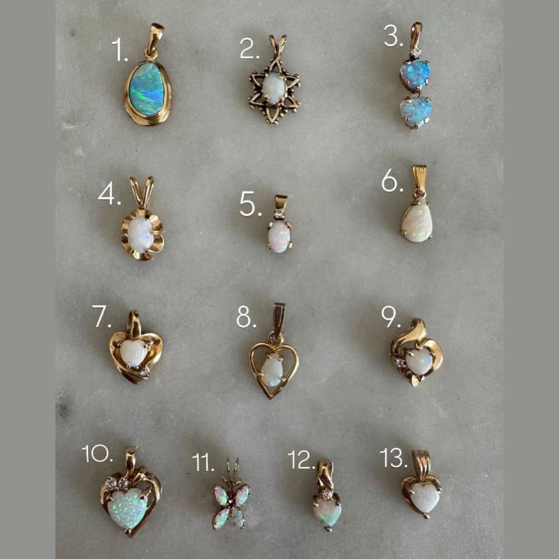 Colgante Geométrico De Ópalo De Cobre Con Forma De Corazón Ovalado Estrella Y Mariposa (sin Cadena)