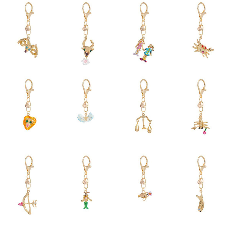Llavero Del Zodiaco Con Diamantes De Cobre