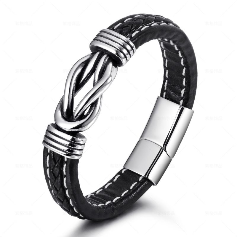 Brown Stainless Steel Braided Men's Bracelet
