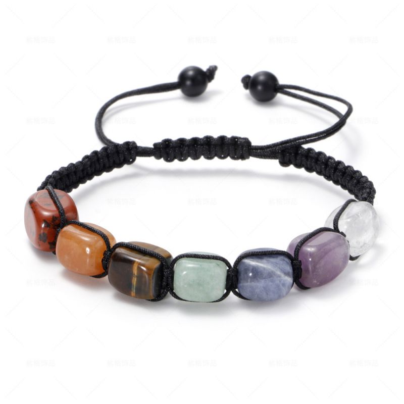 Color Mixing Colored Agate Beaded Men's Bracelet