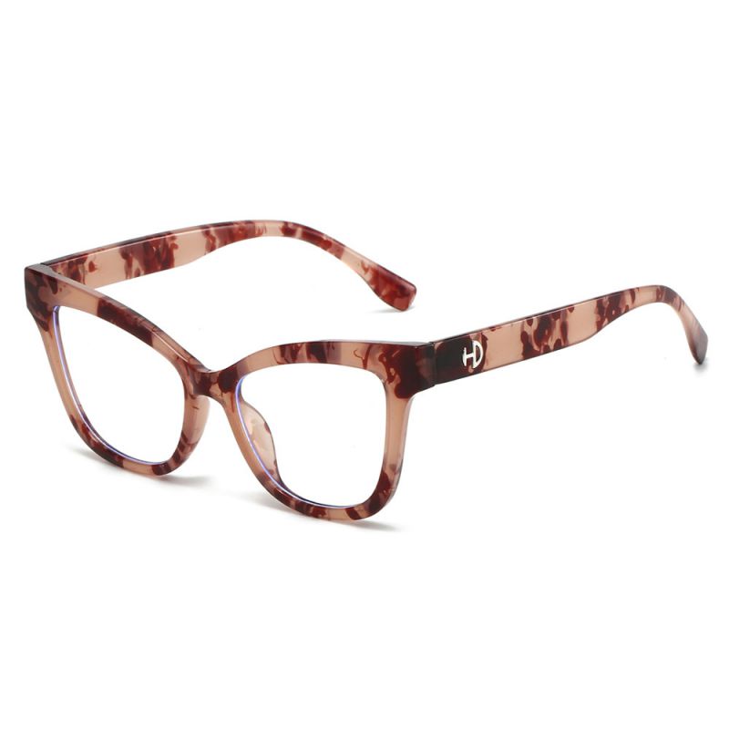 Champagne Box Cat-eye Large Frame Plain Glasses
